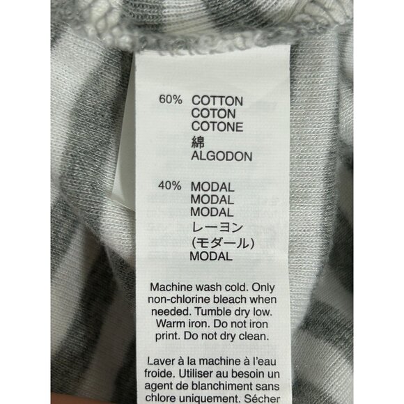 Gap Women's Stripe Super Soft Boat Neck Long Sleeve Top in Gray/White - Sz M - Picture 4 of 5